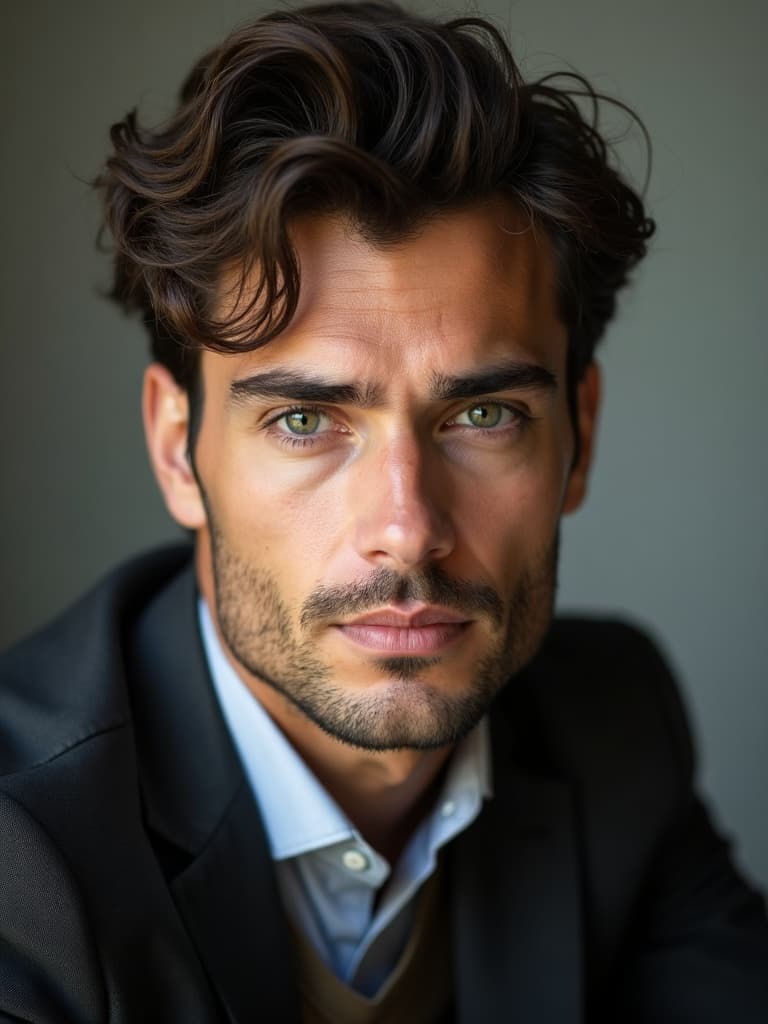 Léo, a second AI influencer designed in MyStudios, in his reference portrait